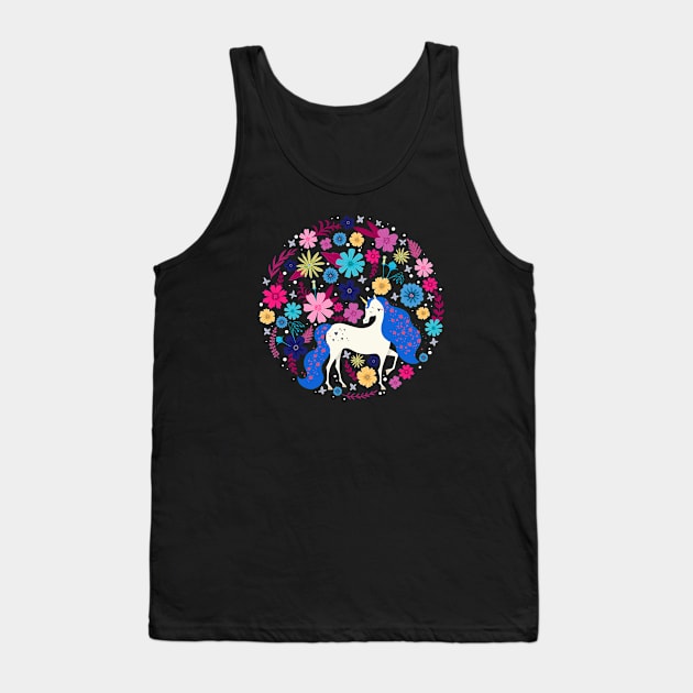 Retro Nature Unicorn Love Tank Top by machmigo